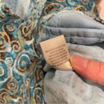 Christopher & Banks Cute aqua swirl cotton canvas jacket pockets chunky buttton front stretch Photo 9