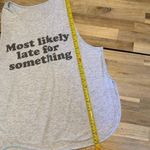 Aerie Offline “Most Likely Late For Something” Grey Graphic Tank S Photo 3