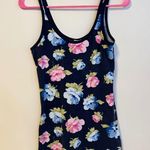 Abercrombie & Fitch Y2K Perfect Stretch Tank Top Blue Pink Floral Print Size M Photo 0