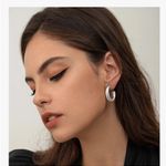 Gacimy Chunky Gold Hoop Earrings for Women 14K Real Gold Plated, 925 Sterling Silver Post Hoops for Women Photo 1