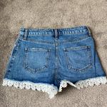 Miss Selfridge  Distressed Denim Lace Trim Shorts SIZE 4 Photo 3