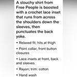 Free People  Katie Bird White Lace Inlet long sleeve button down top size XS Photo 15