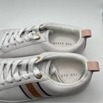 Ted Baker NWOB  Women's Leather Metallic Detail Webbing Trainers  size 6.5 Photo 3