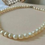 Baroque Ivory Pearl Necklace Vintage “Corinne” Unique Freshwater Iridescent White Photo 4