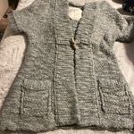 Abercrombie & Fitch  Short Sleeve Hooded Gray Cable Knit Sweater Sz Medium Photo 0