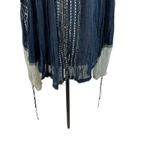 Free People  Embroidered Peasant Top Blouse Long Sleeve Blue Size Medium Photo 3