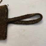 1920’s Antique Copper Bronze Glass Beaded Flapper Purse Clutch Bag W/ Talon Zip Brown Photo 7