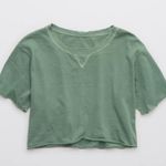 Aerie Offline by  Oversized Lightweight Slouchy Green T-Shirt Size XL Photo 0