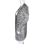 EXPRESS  Sweater Women Large Black White Marled Open Front Cardigan Office Casual Photo 2