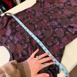 Vintage 1960s Purple Floral Short Sleeve Cut Out Pockets Midi Dress Size Medium Photo 11