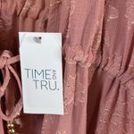 Time & Tru Pink Floral Laced Tie Front Long Lined Duster Kimono Cover Up Sz M Size M Photo 5