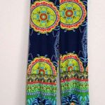 Vicabo XL 14 Boho Floral Casual Pants in Navy Lime Green Photo 0