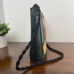Handmade Vintage Straw Woven Colorblock Shoulder Bag Philippines Black Photo 2
