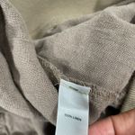 Stem Linen Wide Leg Pants Women L Tan Elastic Waist Coastal Beach Brown Size L Photo 3