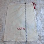 ARCHE White Drawstring Dust Bag Canvas Red Medium 13” x 18” Photo 8