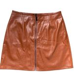 Hyfve Hyfve Light Brown Pleather Zip Up Mini Skirt M Photo 0