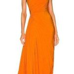 ALC Frank A.L.C. Delfina Plisse Satin Pleated Cutout Dress Citrus maxi dress NWT Photo 0