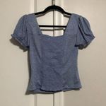 By & By Blue Short Sleeve Scrunched Top Size XS Photo 2