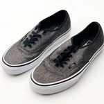 Vans  Black Glitter Lace Up Low Top Canvas Sneakers, Size 8 Photo 7