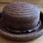 Women's Brown Raffia (?) Bowler Hat Rolled Brim Vintage Liz Claiborne 12” X 10” Photo 0