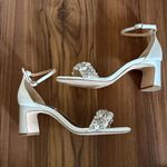 Badgley Mischka Satin Embellished Soft White Tellisa Heels Size 5.5 Photo 4