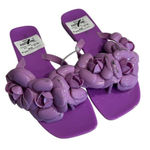 Jeffrey Campbell Fleuris Jelly Flip Flop Purple Floral Thong Sandals Size 7 New Photo 0