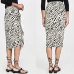 ALC Frank A.L.C. Metz Silk Midi Ruffle Skirt in Zebra Print Size 4 Revolve Photo 14