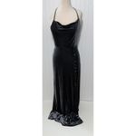 Revelry Billie Velvet Maxi Dress 8 Halter Cowl Neck Button Detail Grey Black Gray Photo 12