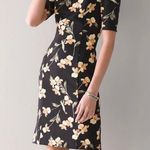 White House | Black Market Elbow-Sleeve Scuba Knit Dress Floral Size 8 Photo 4