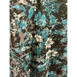 Free People Rare Vintage Y2K V Neck T-shirt Teal Grey White Flowers Women's sz S Photo 5