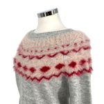 FATE Fair Isle Sweater Crewneck Gray Red Pink Size Medium Photo 4