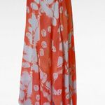New Directions Orange & White Abstract Chiffon Handkerchief Skirt Size Large Photo 1