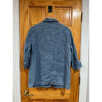 Lauren Ralph Lauren Dusty Blue Linen Lagenlook Minimalist Quiet Luxury Jacket Size M Photo 4