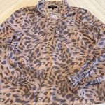 Generation Love  Leopard Print Sheer Tie-Neck Blouse Size Small Never Worn Photo 0