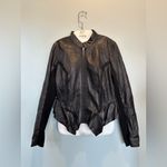  100% Leather Black Moto Jacket hook closure Hinge Size 1 Photo 12