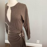 Dress Forum NWT Sweater Wrap Dress Size Small in Brown Tortoise Buckle Photo 2