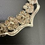 Unique Vintage 925 Sterling Silver Hibiscus Flowers Slider Collar Pendant 8g. Photo 11