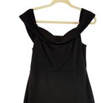 Lulus  Black Off The Shoulder Maxi Dress High Slit Formal Evening Gown Size L Photo 2