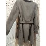 T Tahari  Women's Wool Belted Double Breasted Trench Coat Taupe Size 10 Grey Photo 8