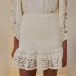 Farm Rio  Richelieu Elegant White Lace Trim Mini Skirt XL Photo 0