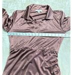 Louna Ruched Dress Women's Large Brown Jersey Knee Length Long Sleeve V Photo 9