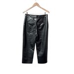 Babaton Aritzia Command Cropped Faux Leather Straight Leg Womens Pants Black 8 Photo 4