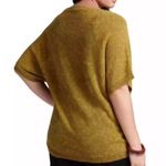 Eileen Fisher  Top Greengold Melange Linen Grain V Neck Knit Sz XL EUC Short Slv Photo 10