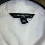 Sharagano White Button Down Collared Top Size XL Photo 2