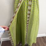 Vtg 60 Style Sz 16 Silk Maxi Halter Dress Babydoll Retro Academia Nature Artsy Green Photo 4