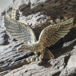 Eagle Flying Pendant 18 Inch Necklace Avon Gold Tone Cuban Style Chain Vintage Photo 2