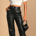 Levi's  Premium Faux Leather Math Club Slacks Straight Leg Pants With Pockets Photo 0