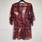 CAbi Orange Red Paisley Sheer Swim Cover Up Womens S Classic Boho Beach Vacation Photo 9