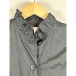 Amuse Society Black Ginger Woven Trench Coat Jacket Size X Small Ruffle Neckline Photo 3