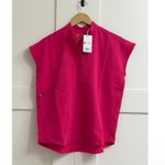 FIGS  Rafaela Oversized Scrub Top in Shocking Pink, Size XXS Photo 6